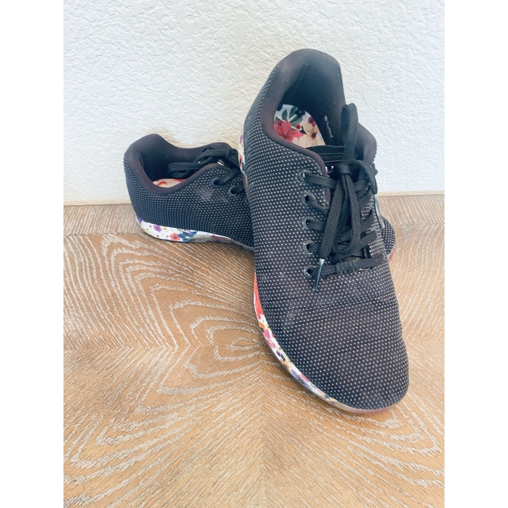 Nobull Floral Trainer Shoes Black Impact Gym Workout Training Women's Size 10.5
